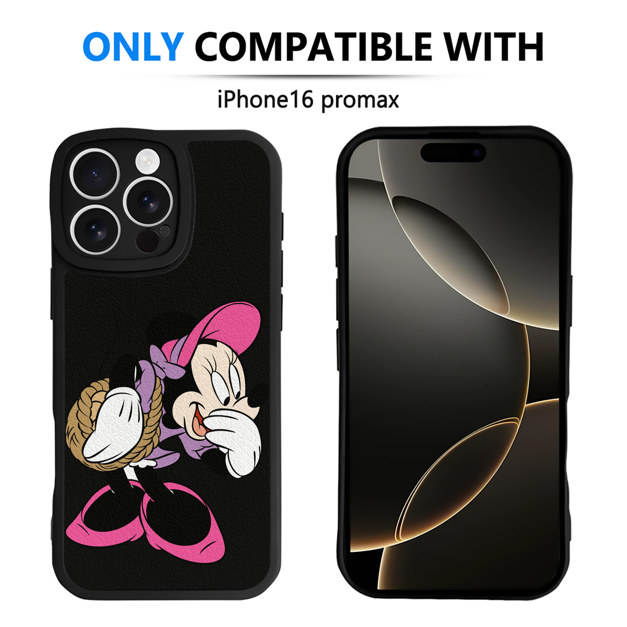 （画像用） ミッキーマウス Mickey Mouse 【iPhone 16シリーズ対応】シリコンスマホケース（レザー調） 材質：シリコン
